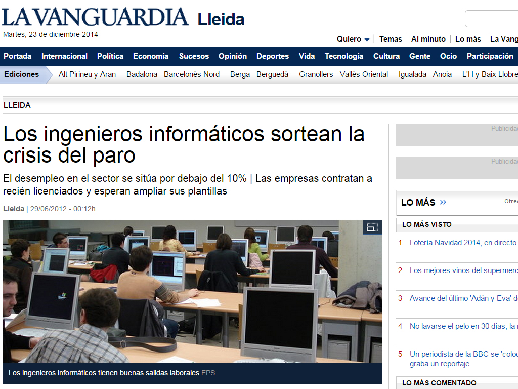 La foto publicada en La Vanguardia