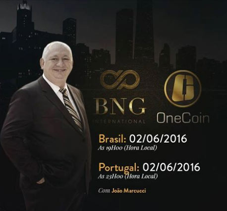 Joao Marcucci promocionando OneCoin