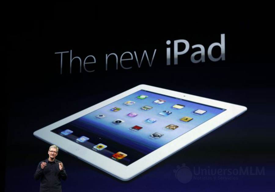 Tim Cook presentando la nueva tablet de Apple 